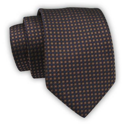 Krawat Alties (7 cm) - Brązowy w Drobny Wzór