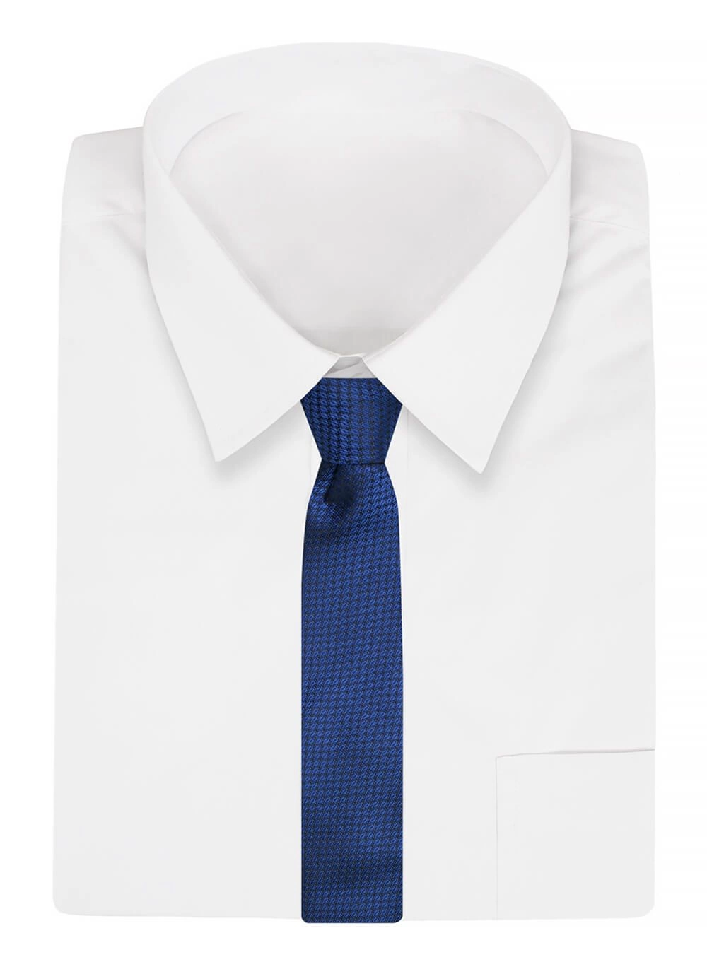 Krawat Alties (7 cm) - Ciemnoniebieski w Drobny Wzór