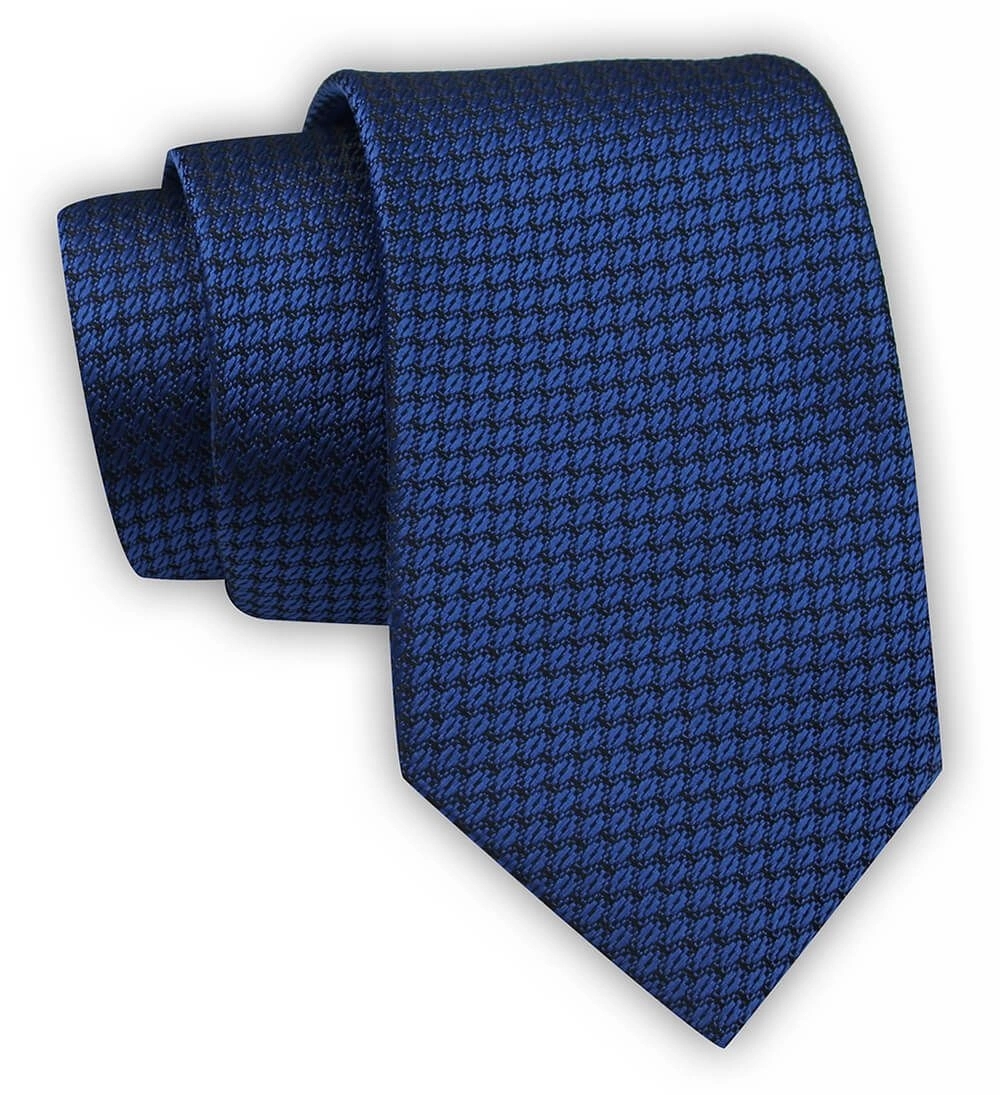 Krawat Alties (7 cm) - Ciemnoniebieski w Drobny Wzór