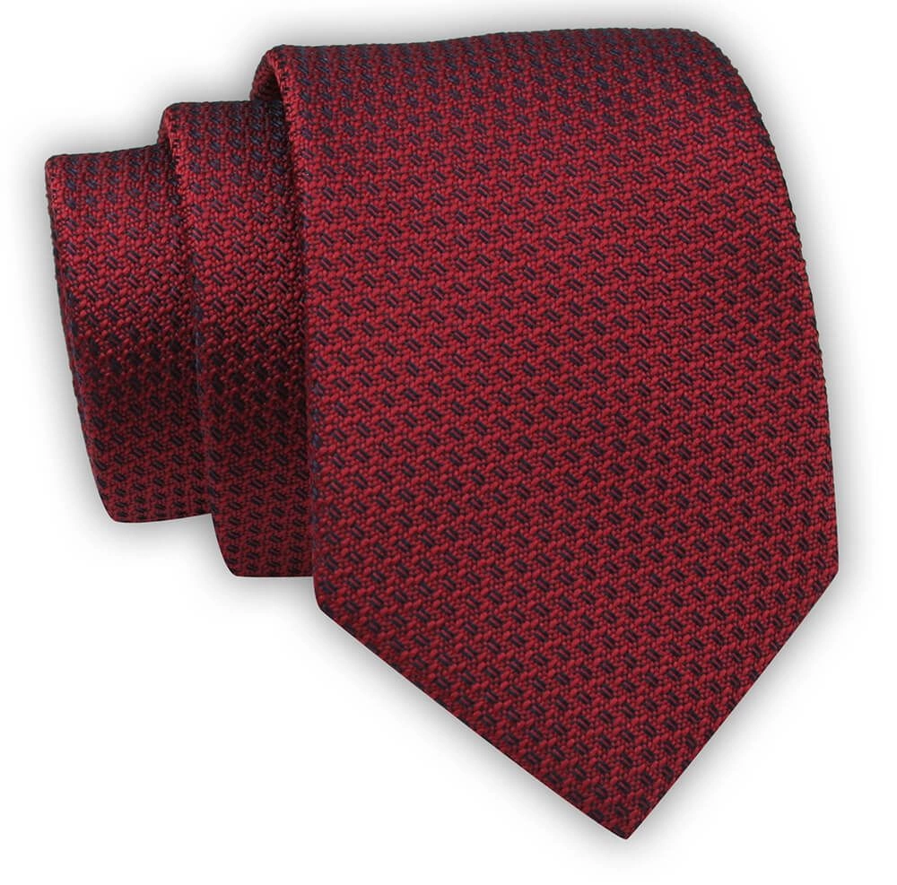 Krawat Alties (7 cm) - Czerwony, Drobna Faktura