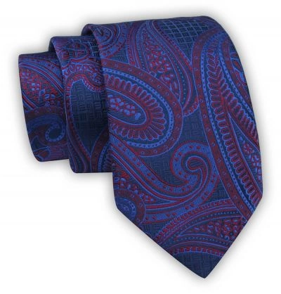 Krawat Alties (7 cm) - Niebieski w Duży Wzór