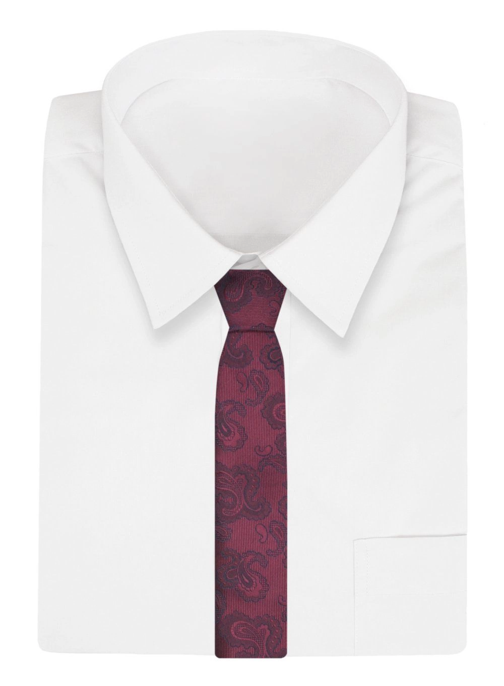 Krawat - ALTIES - Bordo z Orientalnym Wzorem
