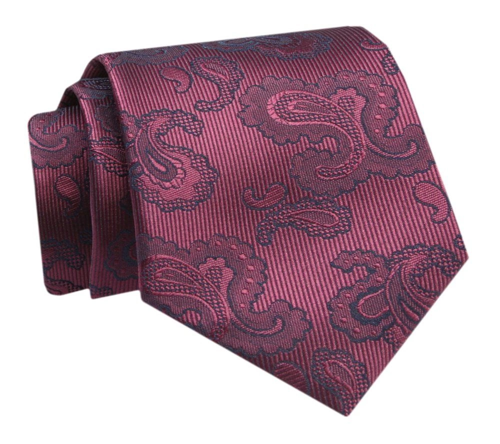 Krawat - ALTIES - Bordo z Orientalnym Wzorem