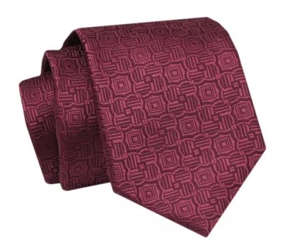 Krawat - ALTIES - Bordowy z Delikatnym Deseniem