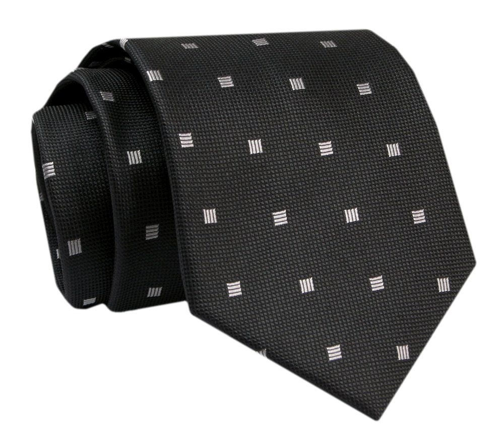Krawat - ALTIES - Czarny w Drobne Kwadraciki