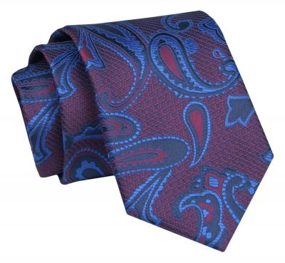 Krawat - ALTIES - Czerwono-Niebieski w Duże Wzory