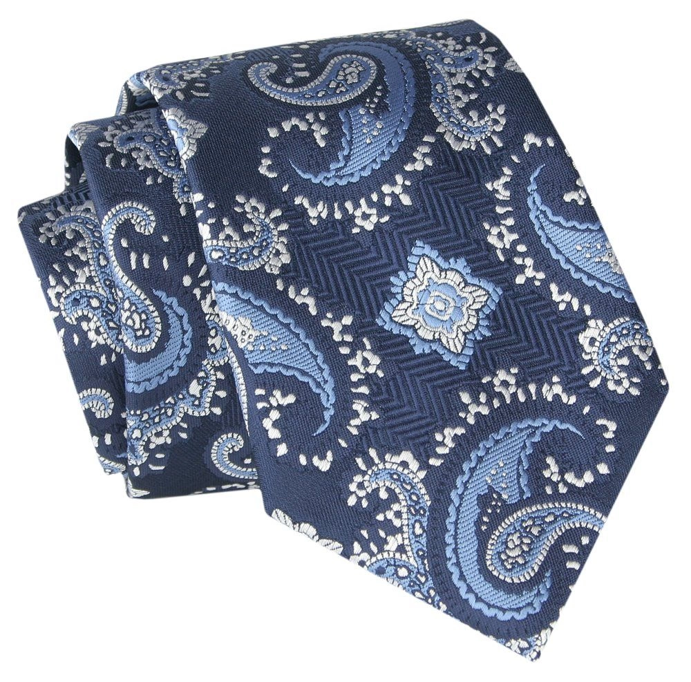 Krawat - ALTIES - Granat, Orientalny Wzór