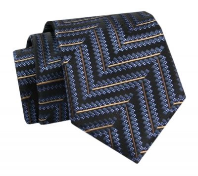 Krawat - ALTIES - Granat, Wzór Geometryczny