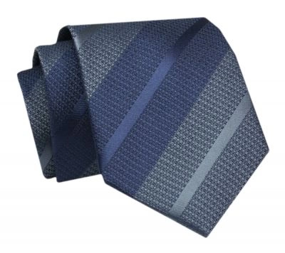 Krawat - ALTIES - Granatowe Paski