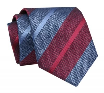 Krawat - ALTIES - Niebiesko Czerwone Pasy
