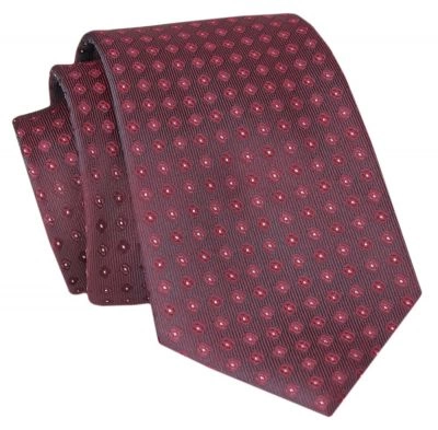 Krawat Angelo di Monti - Ciemna Czerwień, Grochy