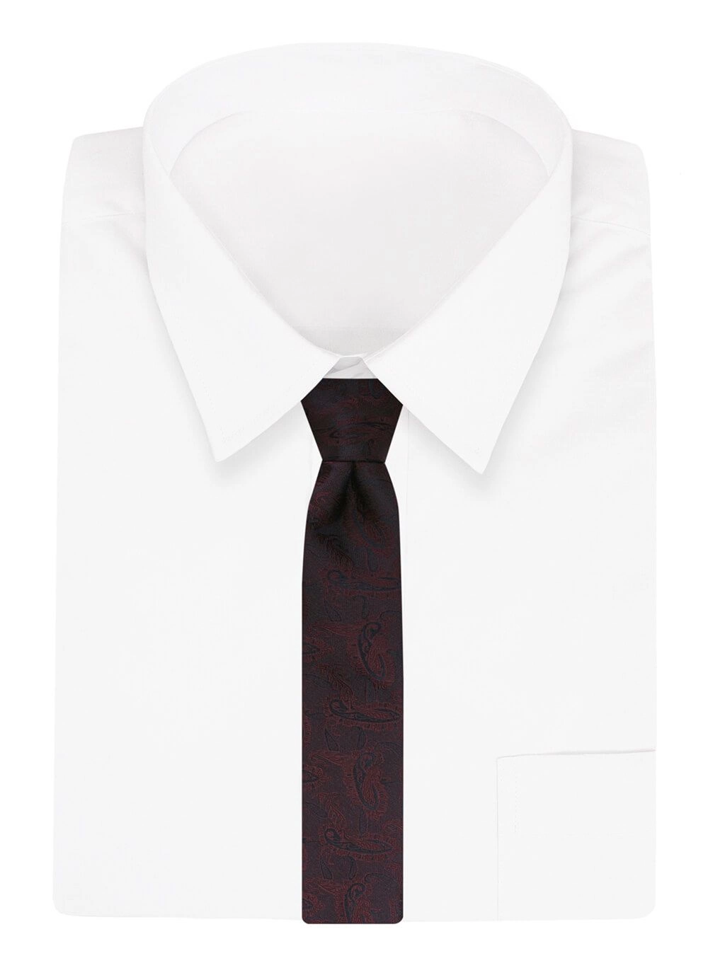 Krawat Ciemnoczerwony, Męski, Klasyczny, Szeroki 8 cm, Elegancki -CHATTIER