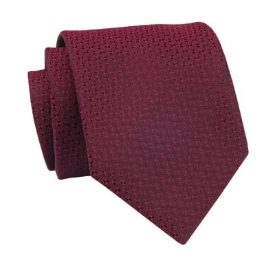 Krawat Ciemny Czerwony w Drobny Wzór, 7 cm, Elegancki, Klasyczny, Męski -ALTIES