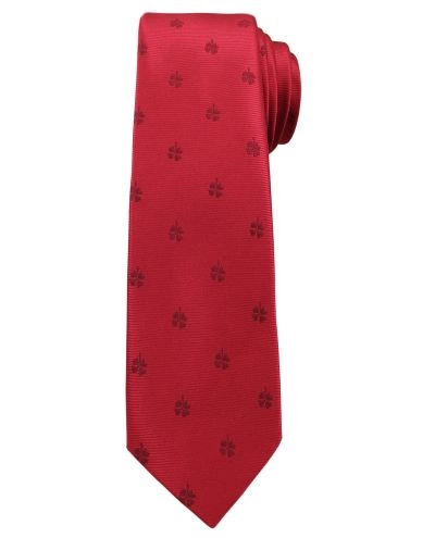 Krawat Męski, Czerwony w Koniczynę - Angelo di Monti