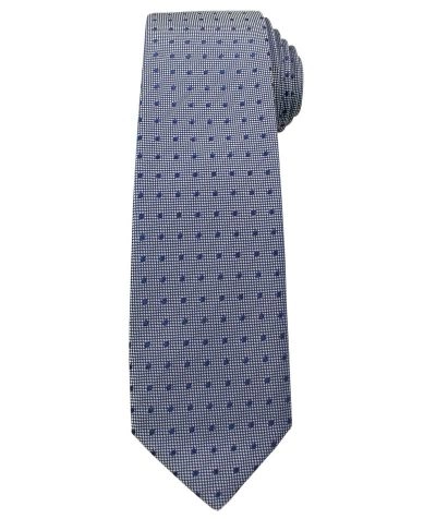 Krawat Męski, Niebiesko-Stalowy w Groszki - Angelo di Monti