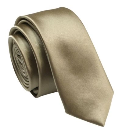 Krawat (Śledź) Męski 5 cm, Ciemne Złoto, Wąski, Gładki -ALTIES