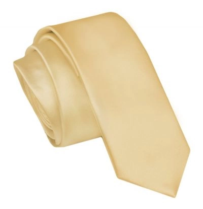 Krawat (Śledź) Męski 5 cm, Żółty, Wąski, Gładki -ALTIES