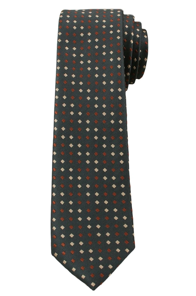 Krawat Męski, Beżowo-Brązowe Romby - 6 cm - Angelo di Monti, Kolorowy
