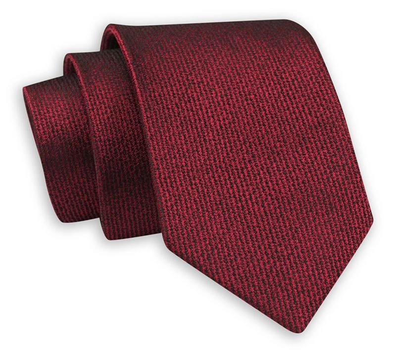 Krawat z Taką Samą Poszetką, Komplet, Czerwony Melanż, Klasyczny, Elegancki, 7.5 cm -Stefano Corvali