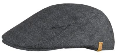 Lekko Ocieplony Kaszkiet - Alties - Drobna Kratka - Czarny (Ciemny Grafit)