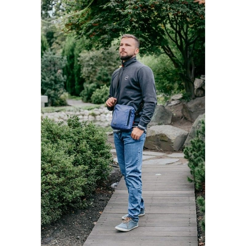 Męska, Materiałowa Torebka, Saszetka, Listonoszka - Pako Jeans - Granat