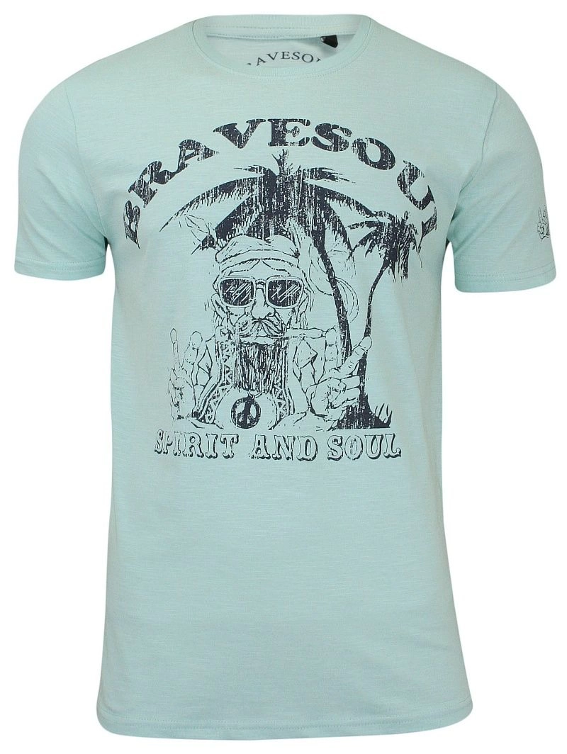 Męska, Zielona Koszulka (T-shirt) - Brave Soul - Hipis pod Palmą