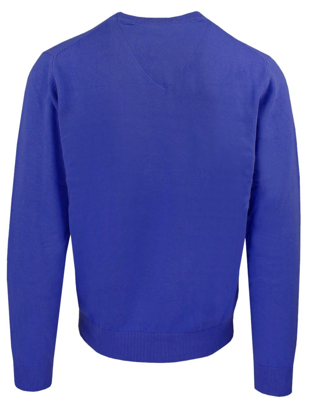 Męski, Bawełniany Sweter w Serek (V-neck) - Adriano Guinari - Charbowy