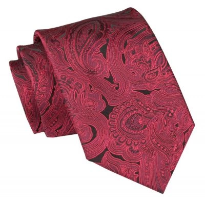 Męski Krawat Angelo di Monti - Czerwony, Duże Wzory