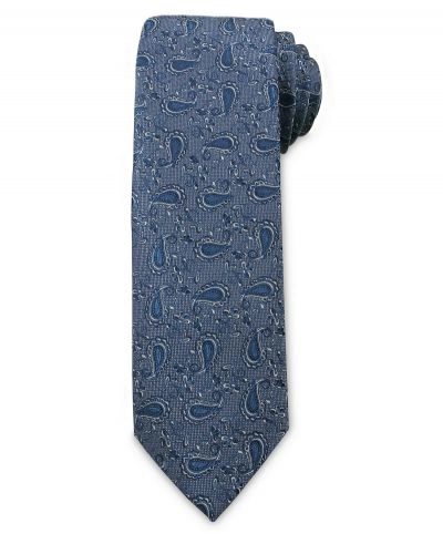 Męski Krawat Chattier - Niebieski, Oryginalny Wzór Paisley