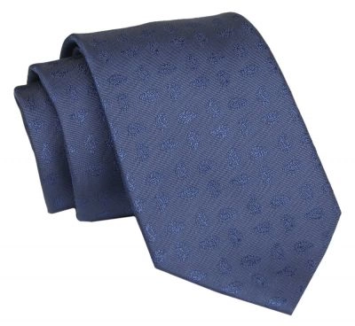 Męski Krawat - Granat, Liście - Angelo di Monti 