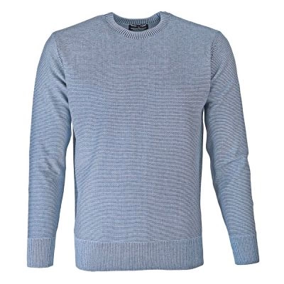 Męski Sweter Pako Jeans - Wełniany - Niebieski Melanż