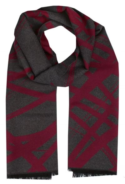 Męski Szalik z Wiskozy - Alties - Popiel z Bordem