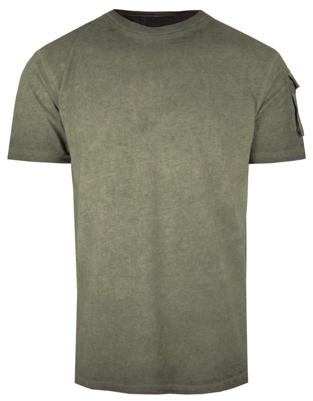Męski T-Shirt - Vintage Look - Brave Soul - Oliwkowa