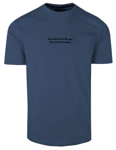 Męski T-Shirt z Nadrukiem - QUICKSIDE - Granatowa