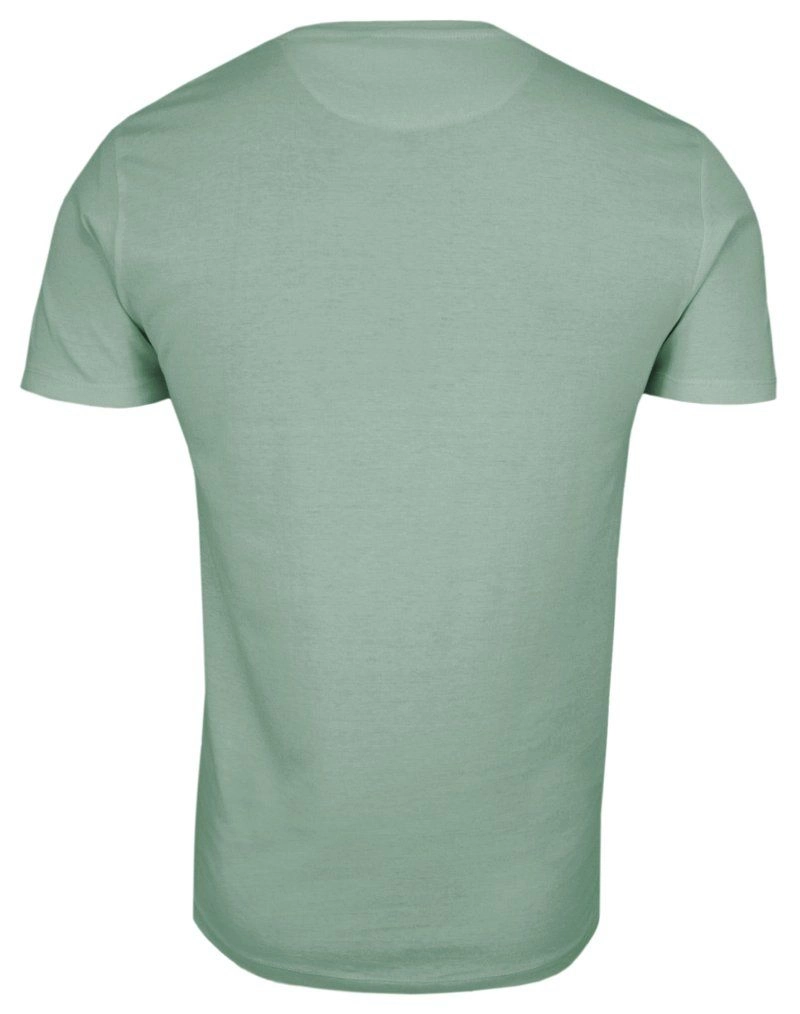 Miętowy Bawełniany T-Shirt Męski Bez Nadruku -Brave Soul- Zielona Koszulka, Krótki Rękaw, Basic