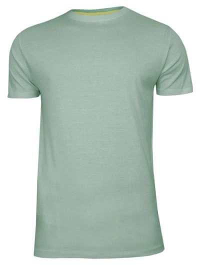Miętowy Bawełniany T-Shirt Męski Bez Nadruku -Brave Soul- Zielona Koszulka, Krótki Rękaw, Basic