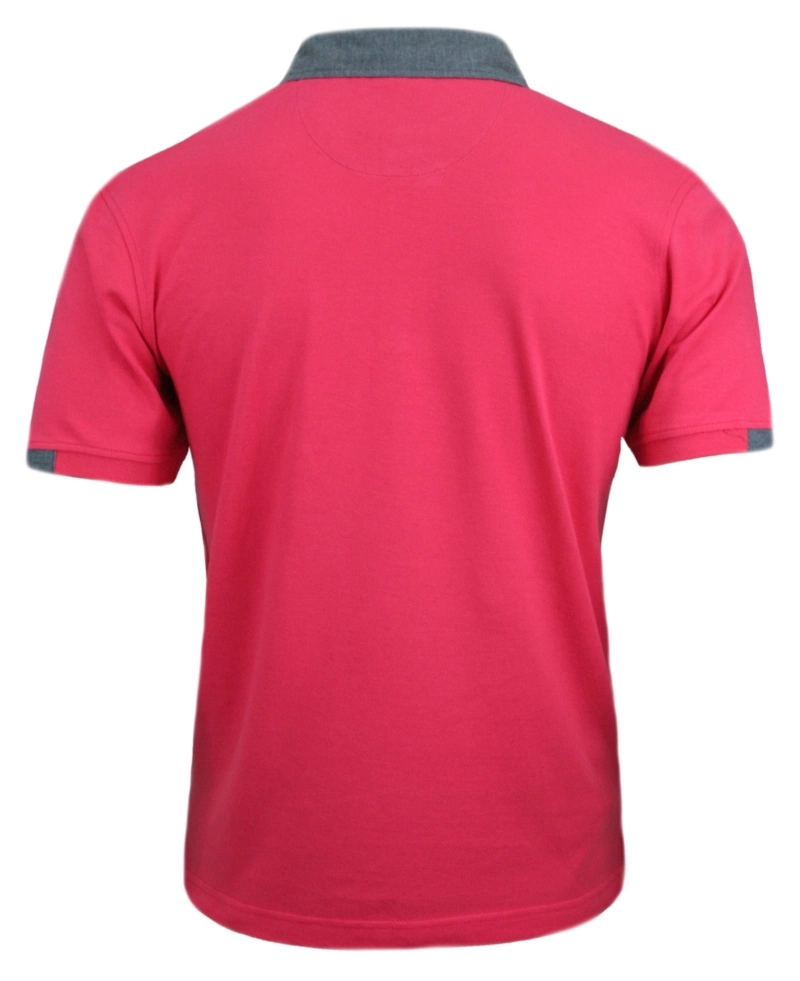 Różowa Koszulka Polo z Kieszonką - 100% BAWEŁNA - Chiao, Męska
