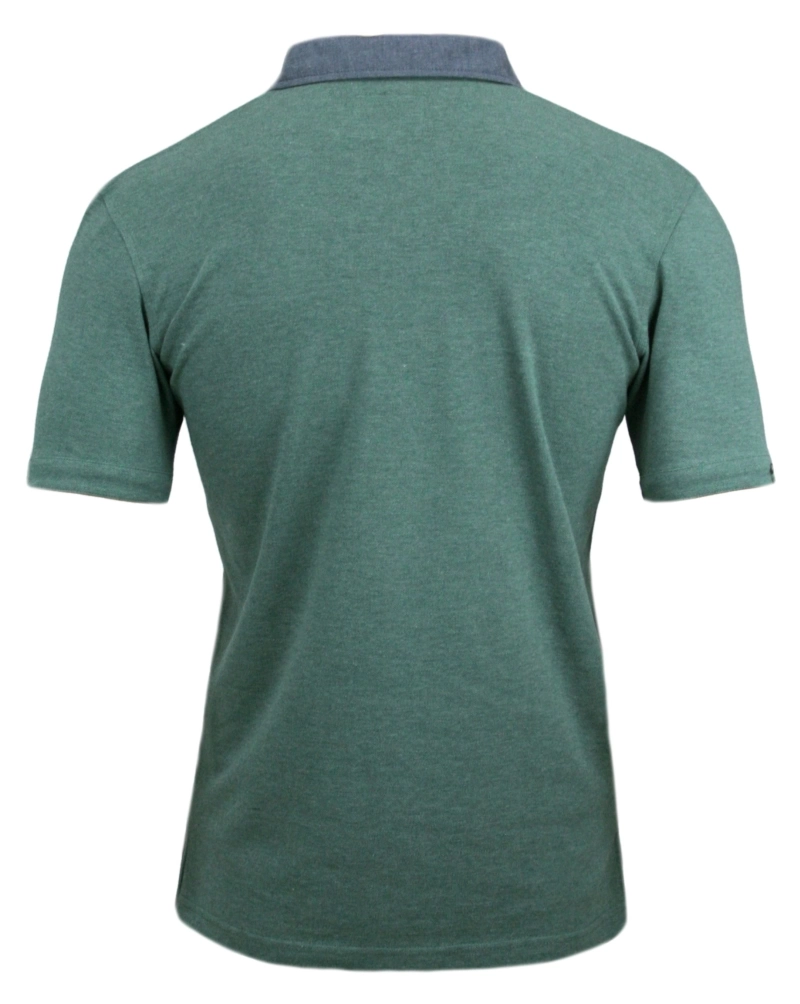 Zielona Koszulka Polo z Kieszonką - 100% BAWEŁNA - Chiao, Męska