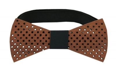 Mucha Drewniana w Groszki, Boho, Rustykalna, Męska, Casualowa -BOW BOW TIES