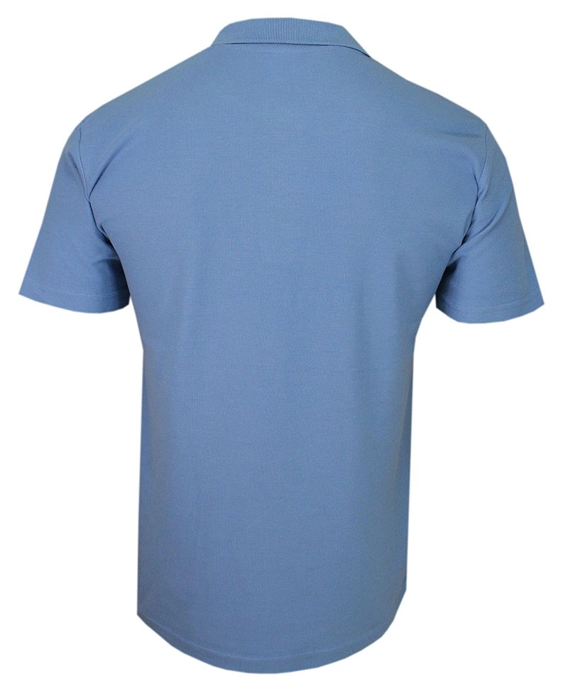 Niebieska, Błękitna Bawełniana Koszulka POLO -STEDMAN- Męska, Krótki Rękaw, z Kołnierzykiem