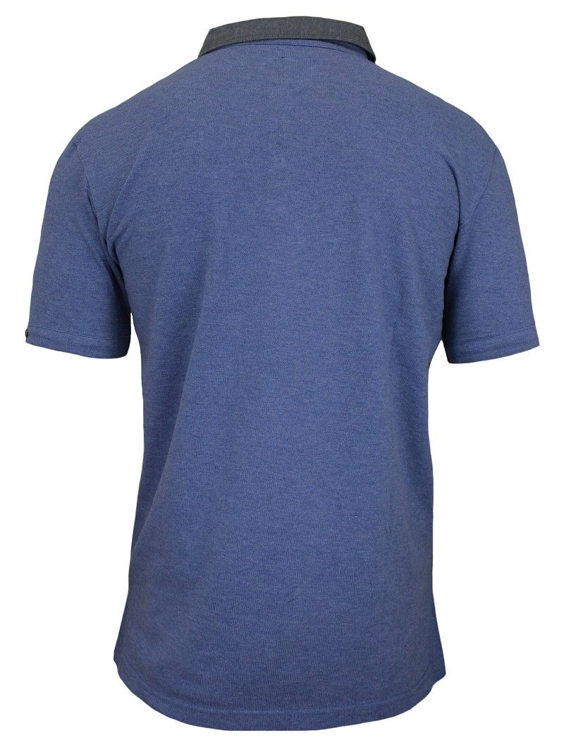 Niebieska Koszulka Polo z Kieszonką -100% BAWEŁNA- Chiao, Męska, Krótki Rękaw
