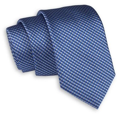Niebieski Elegancki Krawat -Chattier- 6,5cm, Męski, w Drobny Wzór