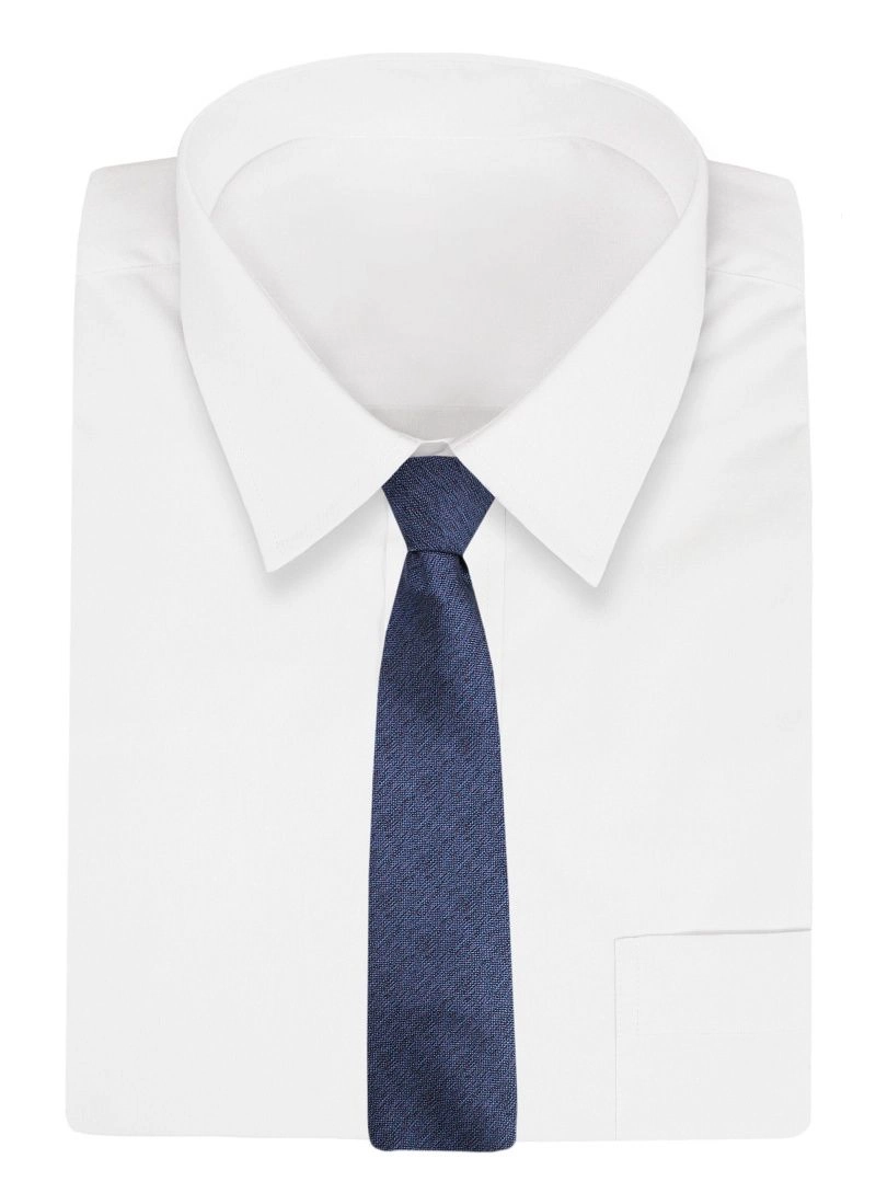 Niebieski Melanżowy Męski Krawat -Chattier- 7,5cm, Klasyczny, Szeroki, Elegancki