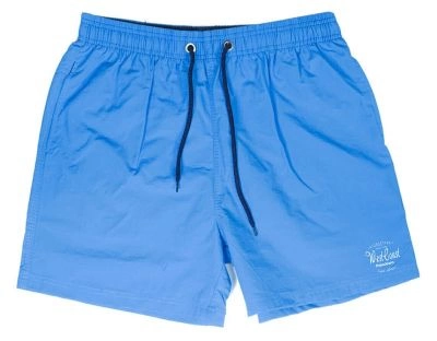 Niebieskie, Błękitne Męskie Spodenki Plażowe, Kąpielowe, Rekreacyjne, Pako Jeans