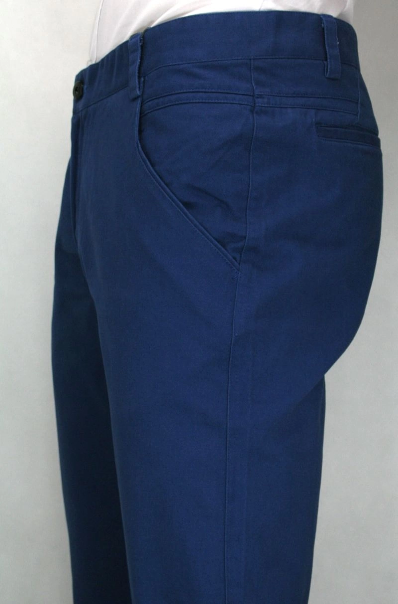 Niebieskie Eleganckie, Męskie Spodnie, 100% BAWEŁNA -CHIAO- Chinosy