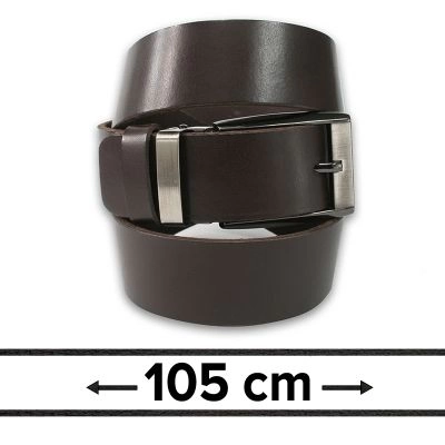 Pasek do Spodni, Brązowy 105 cm, Skórzany, Elegancki, Męski, Możliwość Skrócenia -ZET