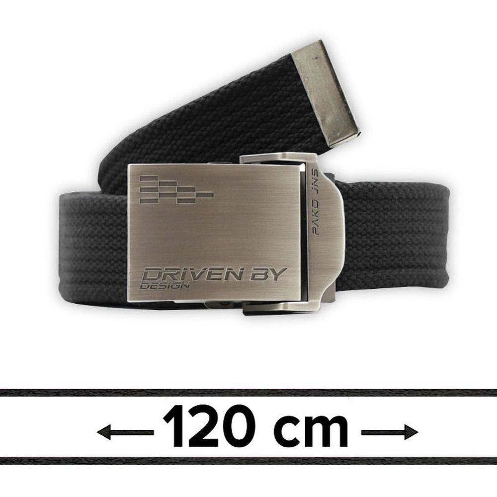 Pasek Materiałowy, 120 cm, Militarny Czarny Solidny, Klamra Zamykana Manualnie -Pako Jeans