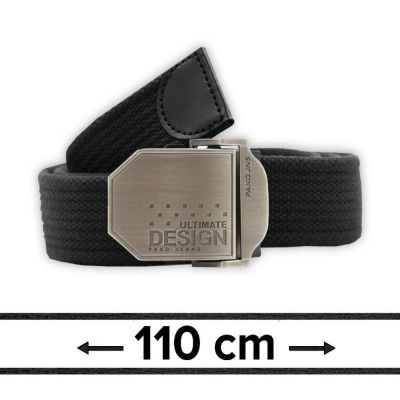 Pasek Materiałowy, Czarny 110 cm, Militarny Solidny, Klamra Zamykana Manualnie -Pako Jeans