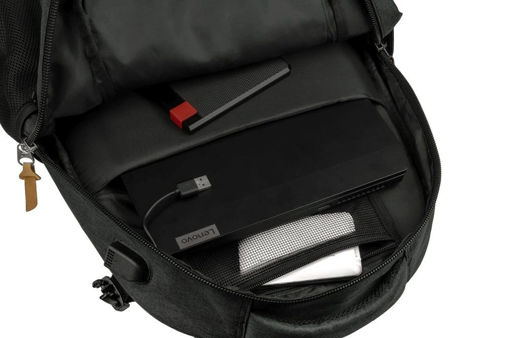 Plecak Grafitowy Męski, Kieszeń na Laptopa, Sportowy, Regulowane Zapięcie, z Portem USB -SMART PACK