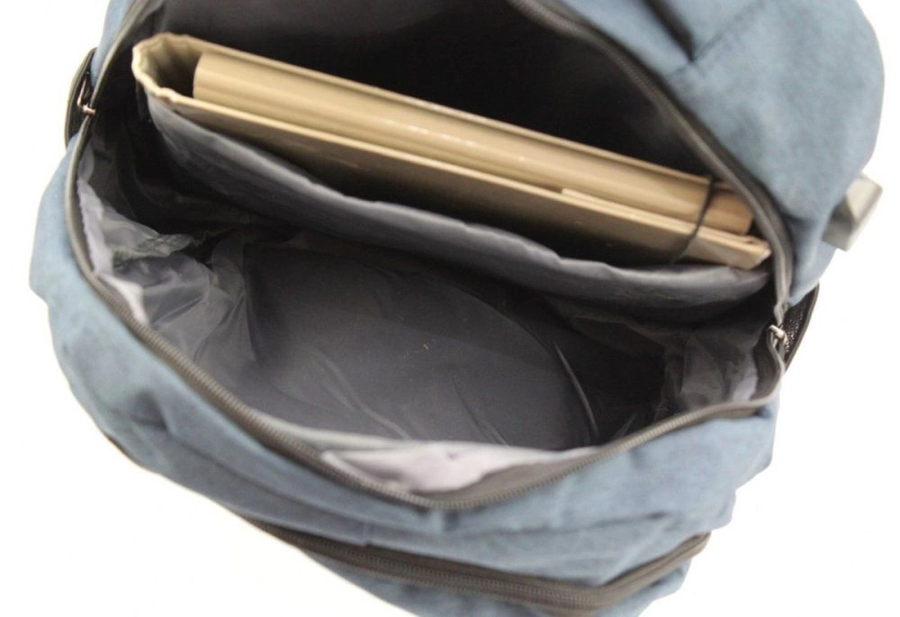 Plecak, Granatowy, Solidny, Port USB, Duży z Kieszonką na Laptopa -BAG STREET